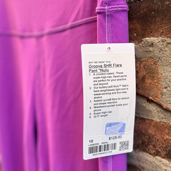 NEW Lululemon Size 10 Groove Super High Rise Flared Pant *Nulu Moonlit Magenta - Picture 6 of 10